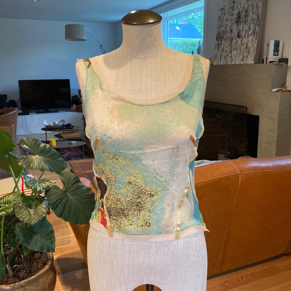 Christian Lacroix silk multicolor top